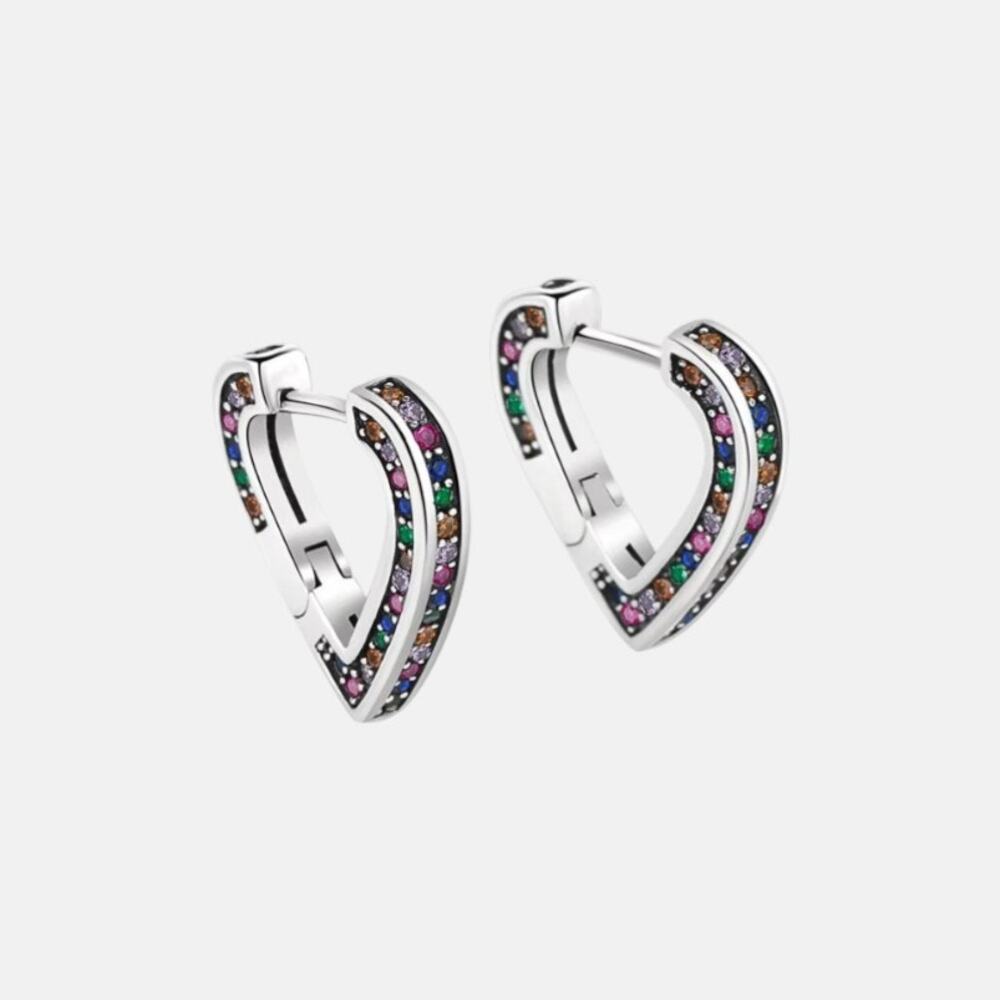 Colorful Heart Hoop Lightweight Earring